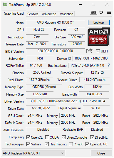Review: MSI Radeon RX 6700 XT MECH 2X 12G OC Graphics Card Review: MSI Radeon RX 6700 XT MECH 2X 12G OC Graphics Card